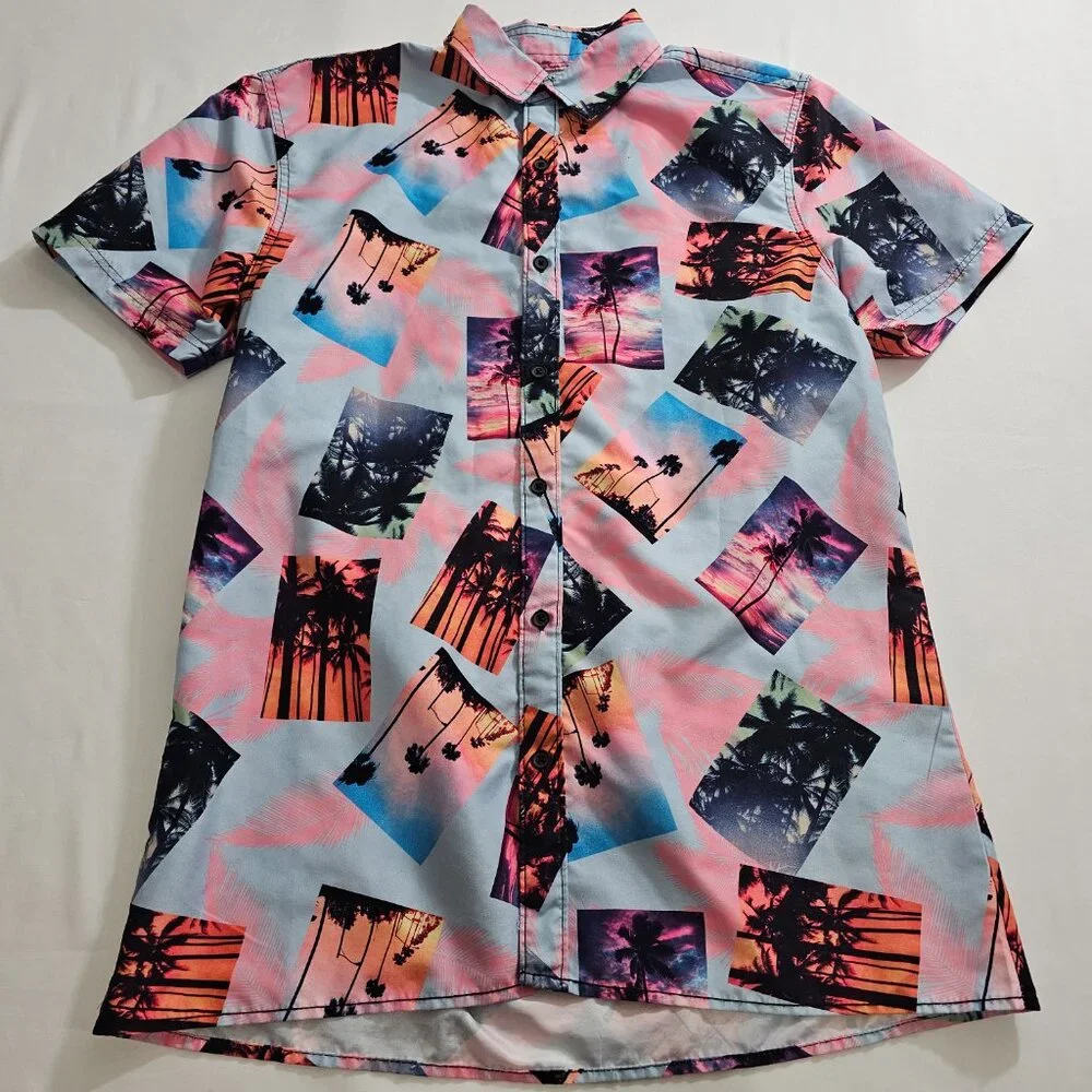 Surf Society by Drill Men's Short Sleeve Button-Up Beachwear‎ Spring Break
